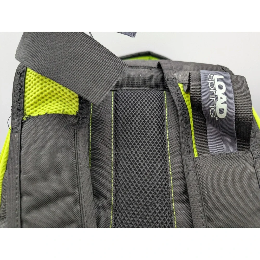 Adidas LoadSpring Backpack Blue Black Neon Yellow Multi Pocket Laptop Bag